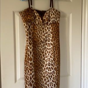Strapless animal print dress